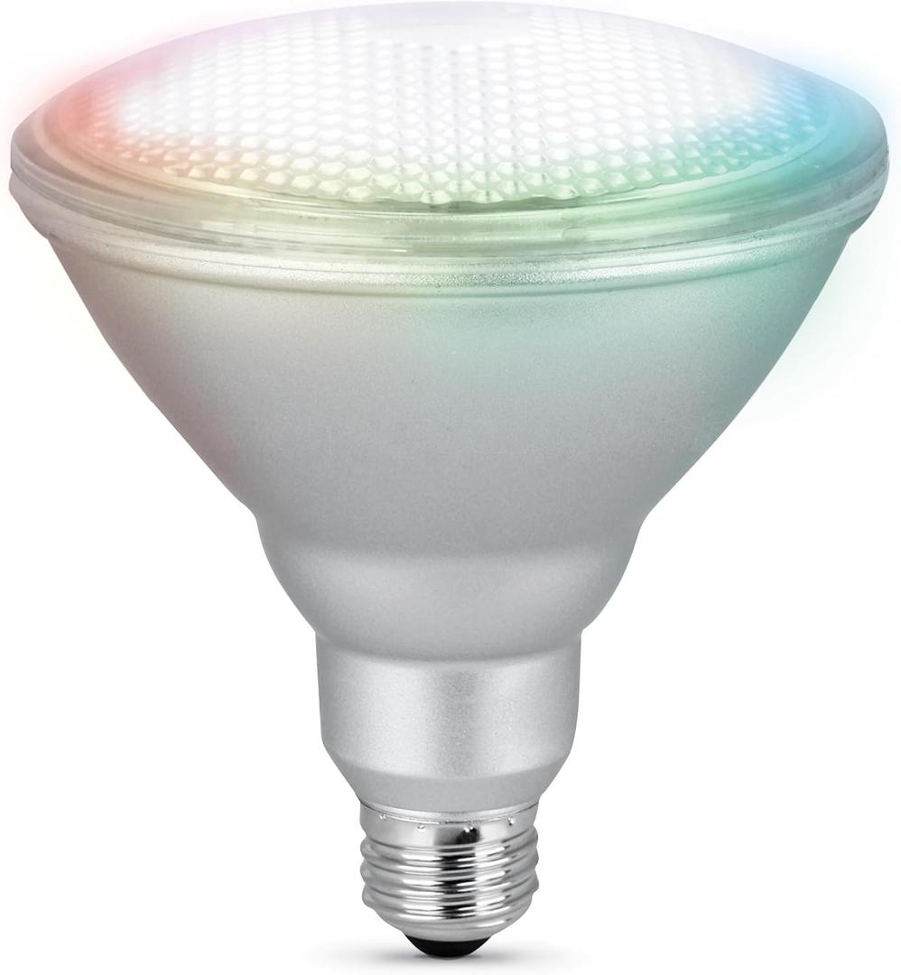 Feit Electric PAR38/RGBW/CA/AG 90 Watt Equiv, 2.4 GHz WiFi Only, No Hub Required, Color Changing and Tunable White (1 Count (Pack of 1))