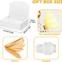 Ssyuysto 6PCS Birthday Gift Boxes with Ribbon Premium Elegant White with Gold Foil Happy Birthday Design Large Collapsible Gift Boxes for Party Favors Packaging for Men Women and Kids HBD Presents