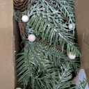 4 PCS Christmas Wreath Candle Rings Mini Wreath Pine Garland Artificial Frosted Cedar and Pine Cone Candle Rings Holder for Christmas Wedding Home Table Centerpiece Door Window Chair Wall (Farmhouse)