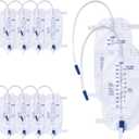 1000ml Catheter Leg Bags, Urinary Drainage Bag for Men Women with Anti-Reflux Valve, 18 Tubing and Adjustable Cloth Straps, Easy Flip Drain (Pack of 10)