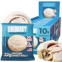 Legendary Foods 22g Protein Cinnamon Roll - Premium High Protien Bars, Low Carb Meal Replacement Snack, Low Glycemic Index, Gluten Free Snacks - Sweet Zero Sugar, Keto and Diabetic Friendly 10-Pack, Best by 4/14/26