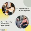 BraceUP Back Support Belt for Men and Women - Breathable Waist Lumbar Lower Back Brace for Sciatica, Herniated Disc, Back Pain Relief, with Dual Adjustable Straps (S/M 28-35 In) (Black)