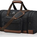 Litvyak Duffle Bag for Travel, 50L Canvas Travel Duffel Bags Overnight Weekend Gym Carry On Luggage Bag for Men & Women(Black)