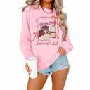 FASHGL Magical Kingdom Sweatshirt for Women Magic Shirt Family Vacation Sweater Cute Castle Graphic Long Sleeve Pullover Tops (Pink, XXL)