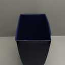 iDesign Small Plastic Bathroom Trash Can, Slim Rectangle Garbage Bin for Bedroom, Office, Dorm, Navy Blue
