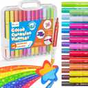D-FantiX Color Changing Markers for Kids Adults, 24 Pack 48 Colors Dual Tip Magic Drawing Pens Art Supplies, Arts and Crafts Coloring Set, Car Airplane Travel Activities, Gifts for Boys Girls Teens