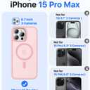 KCQNine Magnetic for iPhone 15 Pro Max Case[Compatible with MagSafe][Military-Grade Drop Protection][Anti-Yellowing]Shockproof Protective Translucent Matte Cover for iPhone 15 Pro Max Phone Case,Pink