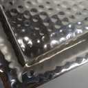 Monarch Abode Decorative Tray  16-Inch Hand Hammered Nickel Finish Metal Bathroom Tray Countertop, Vanity Trays Organizer, Perfume Plate for Dresser, Kitchen Countertop Large Fruit Platter (16" x 8" x 2")