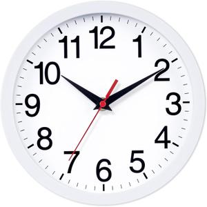 Wall Clock Modern 8 Inch Battery Operated Silent Non Ticking Small Analog Clock Decorative for Bedroom Kitchen Bathroom Office Home (White)