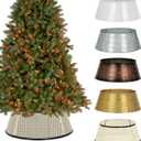 SUNNYPARK Metal Christmas Tree Collar Decoration, 23.5 Inches Diameter Indoor Outdoor Cream Tree Collar for Artificial Trees Christmas Tree Ring for Holiday Party Decoration