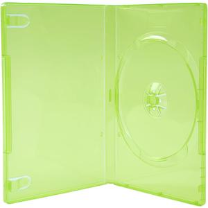 Maxtek 14mm Transparent Green Standard Single Capacity DVD Case with Outter Clear Sleeve Compatible for Xbox Game Discs, 10 Pieces Pack
