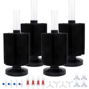 ALEGI 4pcs Large Aquarium Sponge Filter with Suction Cups, Check Valves for Breeding Fry Betta Shrimp Fish Tank (Medium for 20-50 Gal 4 Pcs)