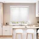 DEZ FURNISHINGS Cordless 2" Smooth Faux Wood Blind, 23.5" W x 64" H, Smooth White