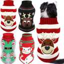 4 Pieces Christmas Dog Sweaters - Holiday Puppy Snow Elk Reindeer Snowman Elf Winter Knitwear Warm Clothes Funny Party Cosplay Dress for Small to Medium Dogs Cats (Medium)