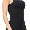 LOVESOFT Workout Romper for Women Short Jumpsuit Sleeve Bodycon Unitard Sport Bodysuit Onesie Athletic One Piece (Black, S)