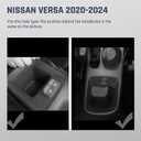 Double-Layer Armrest Box for Nissan Versa Almera 2020-2024 Car Center Storage Box Organizer Interior Hand Centre Consoles with Cup Holder Black Accessories