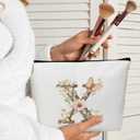 Monogrammed Makeup Bag Gifts for Women, Personalized Initial Letter X Small Cosmetic Bag for Purse Zipper Travel Toiletry Bag Birthday Gift for Friend Daughter Wedding Gift for Bridal Bridesmaid -B22