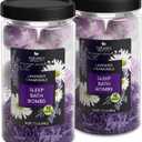 Natures Beauty Lavender Chamomile Sleep Bath Bomb Gift Set - Relaxing Spa Soak with Coconut Oil & Witch Hazel - Vanilla Citrus Scent - 2 Pack, 17.5 oz
