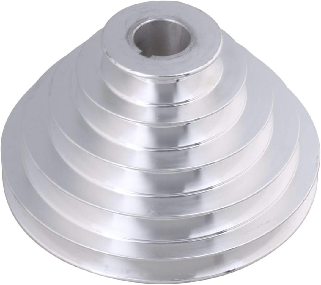 CNBTR 25mm Bore 54mm-150mm Outter Dia Aluminum 5 Slot A Type V-Shaped Pagoda Pulley 5 Step Pulley Belt 12.7mm Belt Width