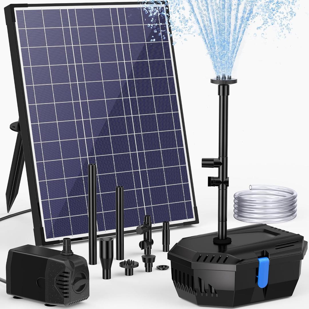 NFESOLAR Solar Pond Filter Fountain, 20W Solar Pond Pump with Pond Filter, 16.4FT Cord, 6.6FT Tubing for Outdoor Small Pond 120-300 Gallons, Fish Tank, Pool, Garden Waterscape N3222