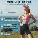 Portable Clip-On Fan, Mini USB Rechargeable 360° Rotatable Fan, Personal Fan 3-Speed Silent Mini Bladeless Fans (2 pack（Black and Blue）)