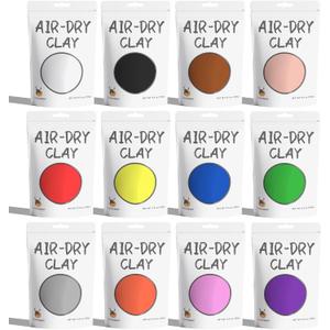 Cutedeer Air Dry Modeling Clay - 12 Colors, 2.6lb Soft Foam Molding Clay, DIY Creative for Kids Adults Arts & Crafts Project Supplies(2.6lb - 12 Colors)