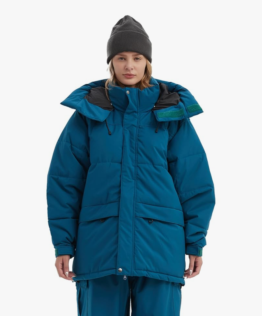 NOMADIKA Oversize Waterproof Ski Jacket Thick Snow Coats with Detachable Hood Warm Winter Skiing Snowboard Jackets Parka for Women Men(XL, Blue)