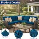 Smiry Waterproof Patio Cushion Covers, Stretch Outdoor Couch Slipcovers Replacement Washable Furniture Protector Sofa Chair Seat Cover for Dogs and Pets (4 Pcs, Peacock Blue) 27"D x 27"W x 7"H