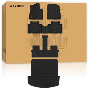 Floor Mats for 2026 Hyundai Palisade Accessories (fit 7&8 seat)(Not Hybrid), Cargo Mat Custom TPE All Weather Protection Full Coverage Trunk Liner & Floor Liner for Palisade car mat Accessories-Black