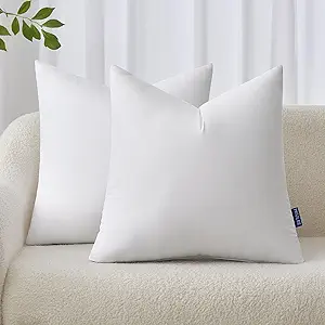 MIULEE 18x18 Inch Throw Pillow Insert Set of 2,Premium Pillow Stuffer Sham Square for Decorative Cushion Bed Couch Sofa