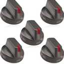 Upgraded Samsung Stove Knobs - Black Stainless Steel, Gas Stove & Oven Knobs Replacements (5Pack) Compatible with NX58M6850SG, NX58J7750SG, NX58J5600SG, NX58K7850SG