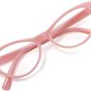 FEISEDY Cat Eye Costume Glasses with Rhinestones Women & Kids 50s 60s Classic Party Cateye Sunglasses B2848 (005 Pink Frame)