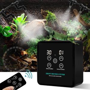 Automatic Reptile Mister Humidifier with Timer, Programmable Terrarium Misting System for Chameleons, Snakes, Frogs, Turtles & Lizards - Smart Spray Control (black)