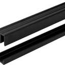 1/4" Panel Sliding Door Track - 36" Black Plastic Upper & Lower Set, USA Made, Pack of 1 - Outwater