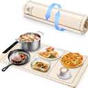 Silicone Heated Food Warmer Tray,25.6" x 15", Touchscreen Control,Adjustable Temperature & Timer, Waterproof, 5 Fixed Modes, 20s Quick Heating - Ideal for Fruit, Wine, Milk & More