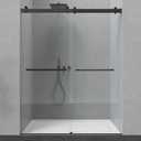 56-60 x 76 Frameless Shower Door, 5/16" (8mm) Clear SGCC Tempered Glass, Bathroom Dual Sliding Shower Doors, Matte Black