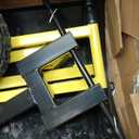 Wheeled Snow Plow Shovel, 16.5" H Heavy-Duty Steel Black Blade with Double Handle, 5 Angles, 2 Wheels, Back Saver Pusher for Snow Removal on Driveway, Sidewalks and Doorways