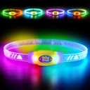 LaRoo LED Light Up Dog Collar, Multi-Color Glowing Safety Pet Collar, USB Rechargeable, Adjustable, Night Walk High Visibility Collar Safety Dog Light for Small Medium Dogs(Purple)