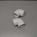 2PCS 2" 90 Degree Elbow PVC Pipe Fitting Adapter Coupling Connector Schedule 40 Slip (Socket x Socket) White Color