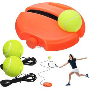 NUOBESTY Tennis Buddy Tennis Trainer Rebound Ball with String Solo Portable Practice Rebounder Equipment for Adult Beginner, Self Training Base Tool with 3 Balls for Indoor Outdoor, 20.00X20.00X4.00cm/7.86X7.86X1.57"