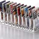 YUXUN Business Card Storage Holder,10 Compartment Organizer for Desk, Clear Plastic Acrylic Card Display for Photocards Merchandise Cards, 2.76"x2.17"x3.15" per Slot,No Assembly