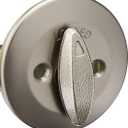 Kwikset 663 Deadbolt Unkeyed Deadbolt Lock, Satin Nickel Round Interior Turn Piece for Front Entry Door, with Latch and Adapter, No Exterior Assembly