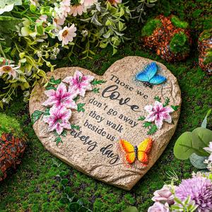 Jetec Memorial Garden Stone Sympathy Gift Decor Those We Love Don't Go Away Memorial Bereavement in Memory of Loss of Loved One Condolence Gifts for Outdoors(10 Inch)