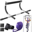 TOPOKO Upgrade Pull Up Bar for Doorway - Max Capacity 440 lbs, Portable Upper Body Workout Bar for Strength Training