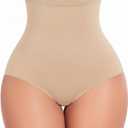 FINETOO Womens Tummy Control Shapewear Underwear High Waisted Seamless Panties Girdle Full Coverage Postpartum Briefs (X-Large, Beige)