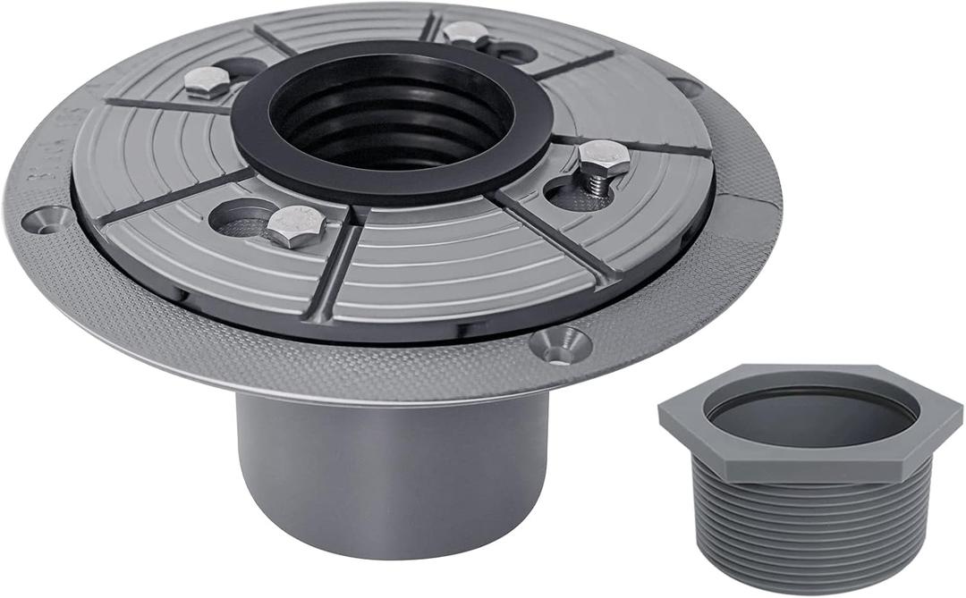 Neodrain 2-Inch PVC Sub Drain, Shower Drain Base, No Hub Shower Drain Base with Rubber Gasket for 2 inch Linear & Square Drain Installation
