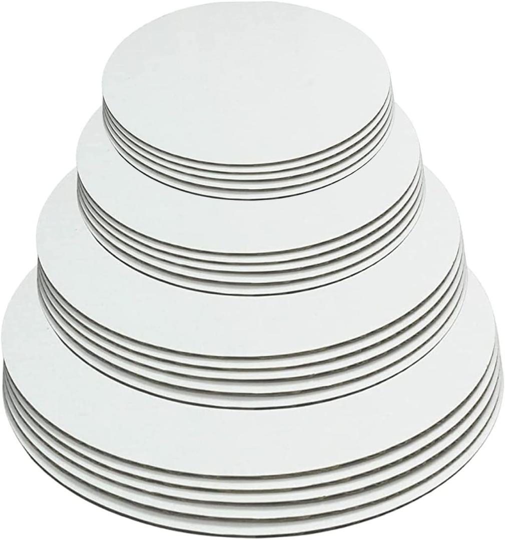 White Round Greaseproof Cake Boards  Cake Circle Base, 6/8/10/12 inch, 5 of Each Size