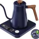 Gooseneck Electric Kettle - 1200W Quick Boil, Temp Control with 5 Presets & 5 Adjustment, Accurate Pouring, 24oz Small Pour Over Coffee & Tea Kettle, 2H Auto Keep Warm, Stainless Steel, Blue