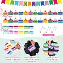 Pasimy Happy Birthday Pocket Chart Classroom Reusable Birthday Calendar Wall Hanging Chart with 144 Dry Erase Cards and 3 Hooks for School Classroom Bulletin Board Decor