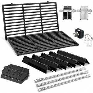 Uniflasy Grill Parts for Weber Genesis 300 Series with Front Control, Fits Genesis E310 E320 S310 S320 EP310 EP320, 7524 Cooking Grates, 62752 Burner Tubes, 7620 Flavorizer Bars & 7628 Igniter